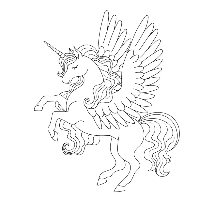 Free Unicorn Picture To Color In