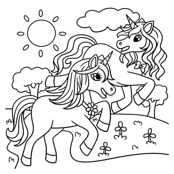 Free Unicorn Picture To Color In