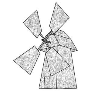 Free Windmill Picture To Color In