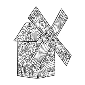 Free Windmill Picture To Color In