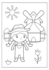 Free Windmill Picture To Color In