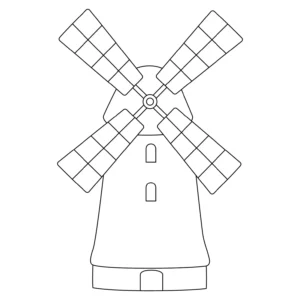 Free Windmill Picture To Color In