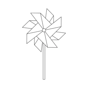 Free Windmill Picture To Color In