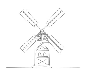 Free Windmill Picture To Color In