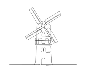Free Windmill Picture To Color In