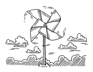 Free Windmill Picture To Color In