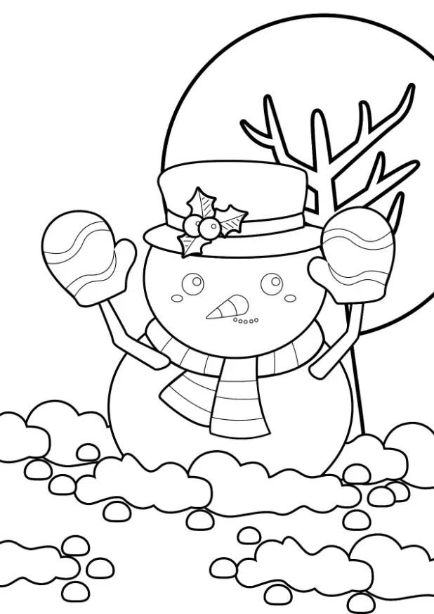 Free Winter Picture To Color In