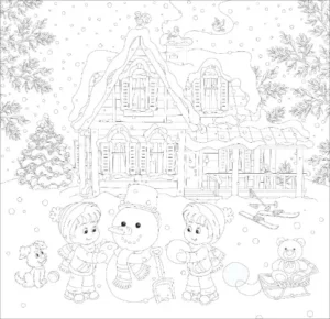 Free Winter Picture To Color In