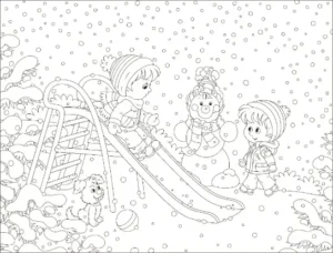 Free Winter Picture To Color In