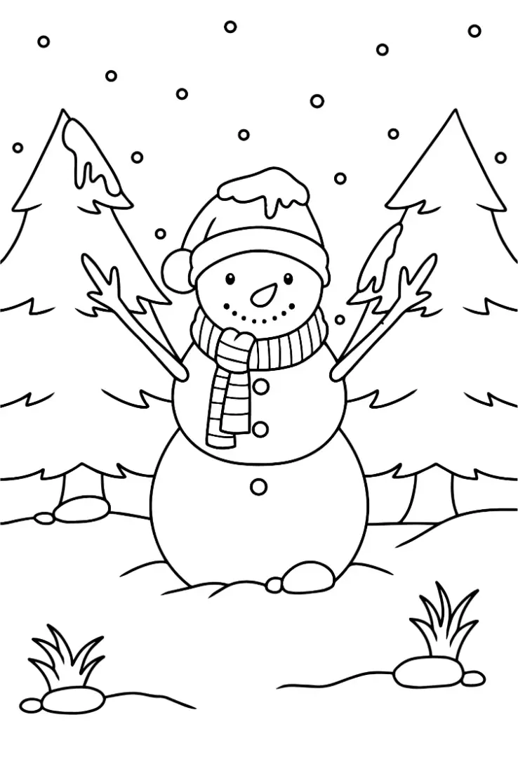 Free Winter Picture To Color In