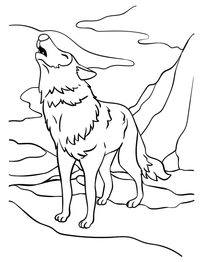 Free Wolf Picture To Color In