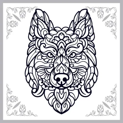 Free Wolf Picture To Color In