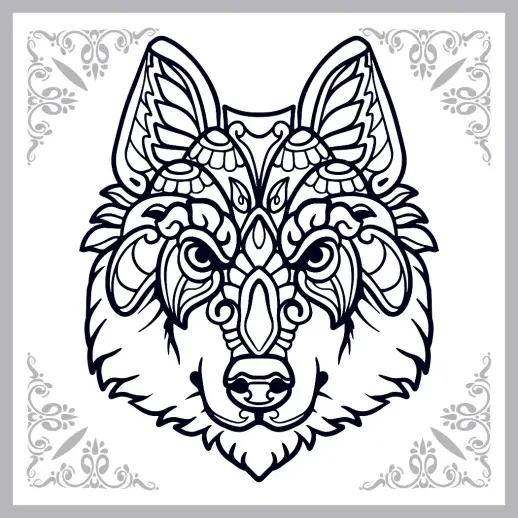 Free Wolf Picture To Color In