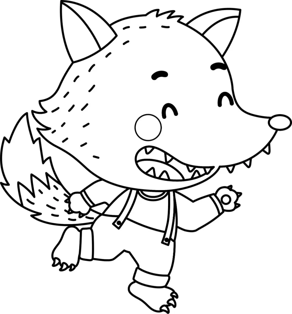 Free Wolf Picture To Color In