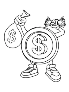 Free Money Picture To Color In