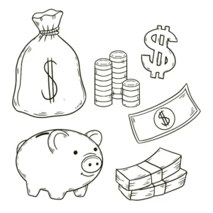 Free Money Picture To Color In