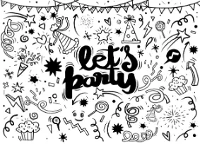 Free Party Picture to Color In