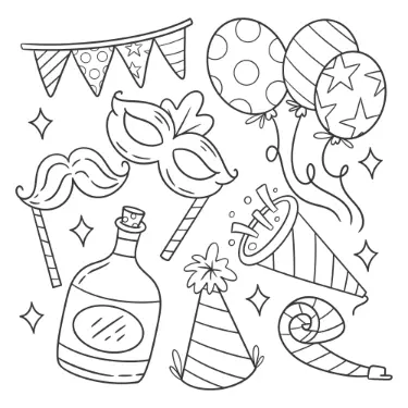 Free Party Picture to Color In