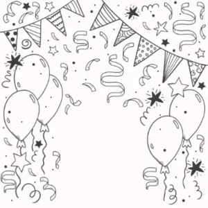 Free Party Picture to Color In