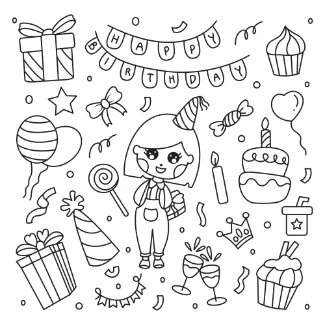 Free Party Picture to Color In