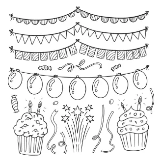 Free Party Picture to Color In