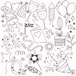 Free Party Picture to Color In
